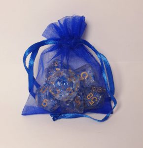 Blue glitter dungeons and dragons polyhedral dice set