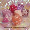 Pink palette dungeons and dragons polyhedral dice set