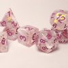 Pink iridescent dungeons and dragons polyhedral dice set
