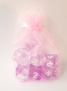 Purple dungeons and dragons polyhedral dice set
