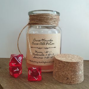 Handmade Cure minor wounds, cure moderate wounds, cure serious wounds potion, Pathfinder 2e herbalism kit healing potion dice rollers